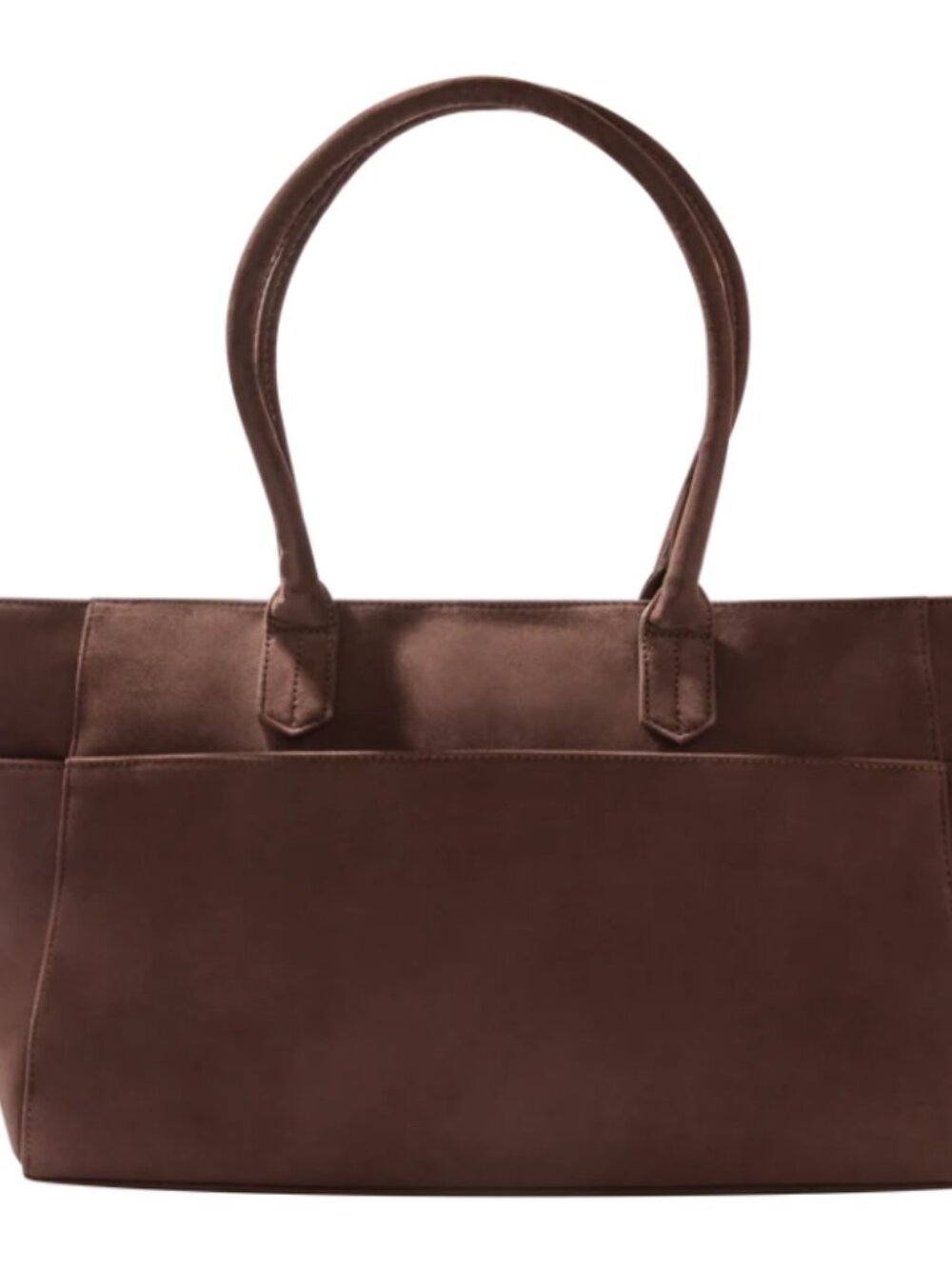 Mali + Lili Faux Suede Brown Tote Bag - Picture 7 of 7